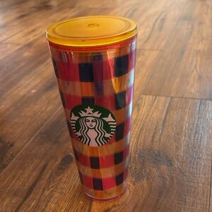 Starbucks Vibrant Checkered Tumbler - Red, Yellow, Black